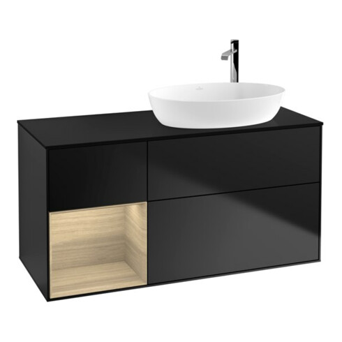 V&B Waschtischunterschrank Finion 120cm, Pl bla m, Reg Oa ven, bla m Lac