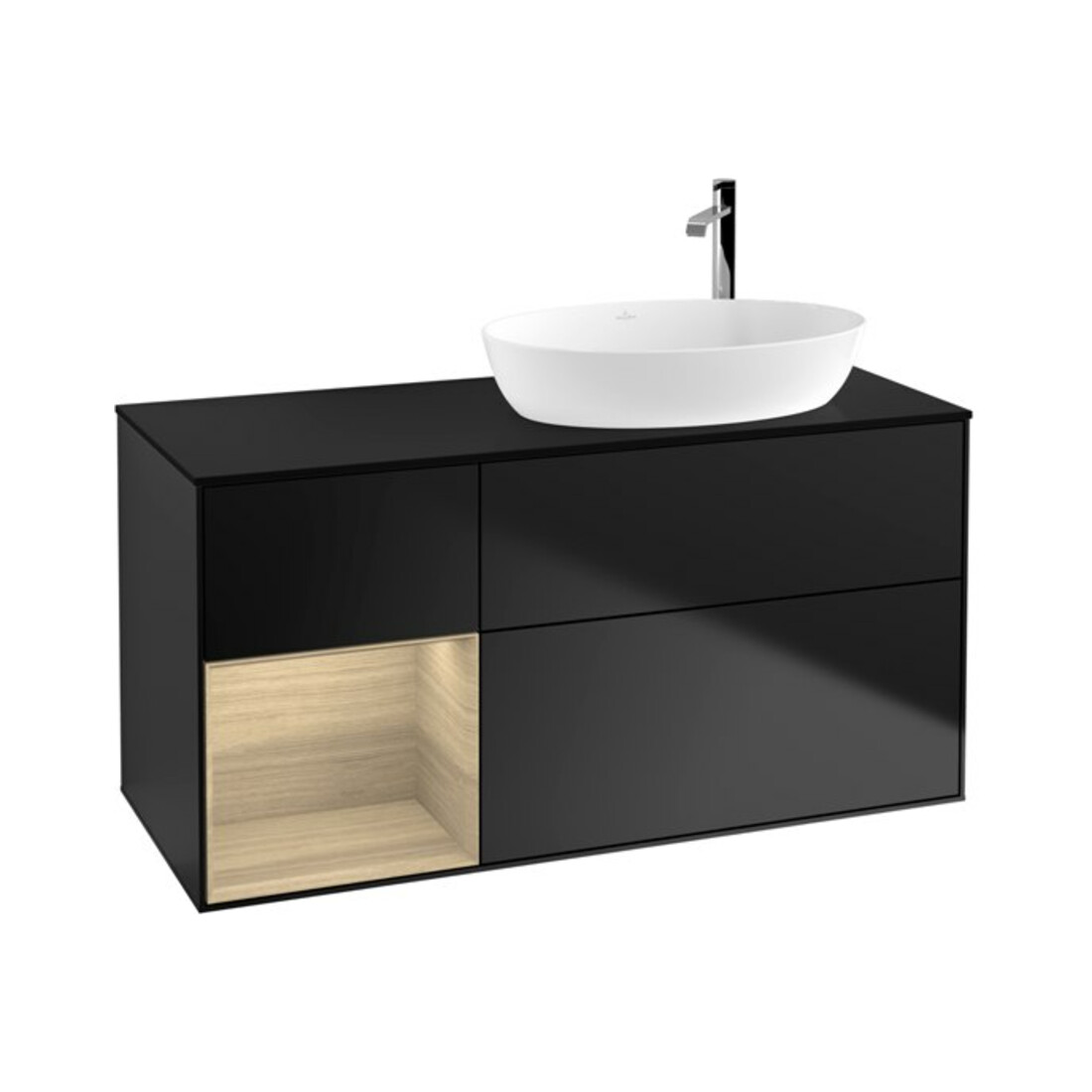 V&B Waschtischunterschrank Finion 120cm, Pl bla m, Reg Oa ven, bla m Lac
