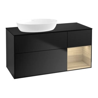 V&B Waschtischunterschrank Finion 120cm, Pl bla m, Reg Oa ven, bla m Lac