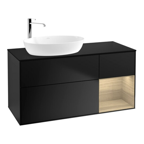V&B Waschtischunterschrank Finion 120cm, Pl bla m, Reg Oa ven, bla m Lac