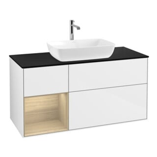V&B Waschtischunterschrank Finion 120cm, Pl bla m, Reg Oa ven, glo wh. Lac