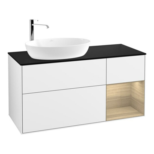 V&B Waschtischunterschrank Finion 120cm, Pl bla m, Reg Oa ven, glo wh. Lac