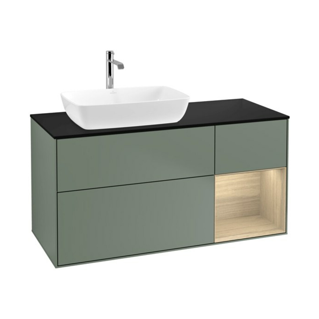 V&B Waschtischunterschrank Finion 120cm, Pl bla m, Reg Oa ven, Oli. m Lac