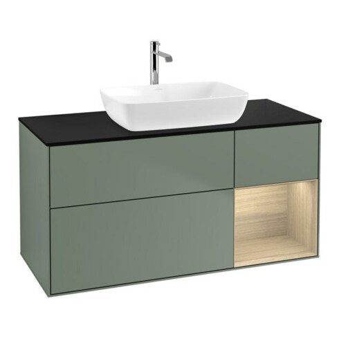V&B Waschtischunterschrank Finion 120cm, Pl bla m, Reg Oa ven, Oli. m Lac
