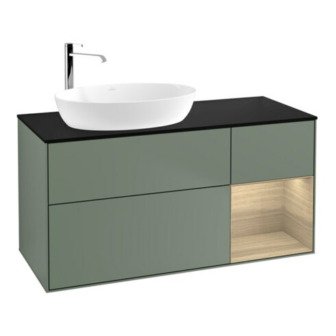 V&B Waschtischunterschrank Finion 120cm, Pl bla m, Reg Oa ven, Oli. m Lac