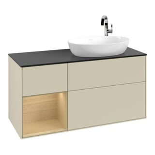 V&B Waschtischunterschrank Finion 120cm, Pl bla m, Reg Oa ven, si Gr m Lac