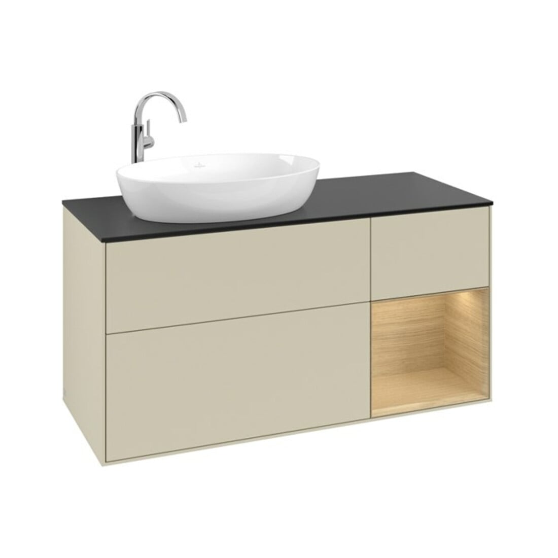 V&B Waschtischunterschrank Finion 120cm, Pl bla m, Reg Oa ven, si Gr m Lac