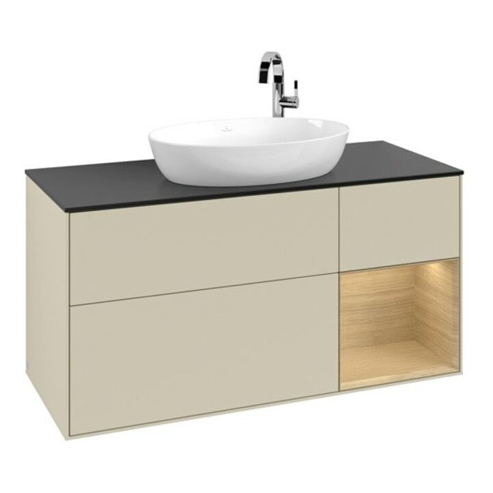 V&B Waschtischunterschrank Finion 120cm, Pl bla m, Reg Oa ven, si Gr m Lac