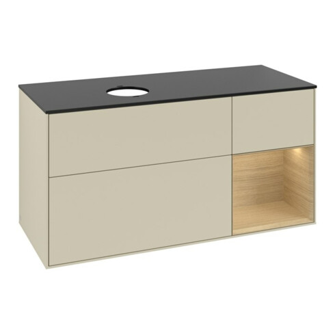 V&B Waschtischunterschrank Finion 120cm, Pl bla m, Reg Oa ven, si Gr m Lac