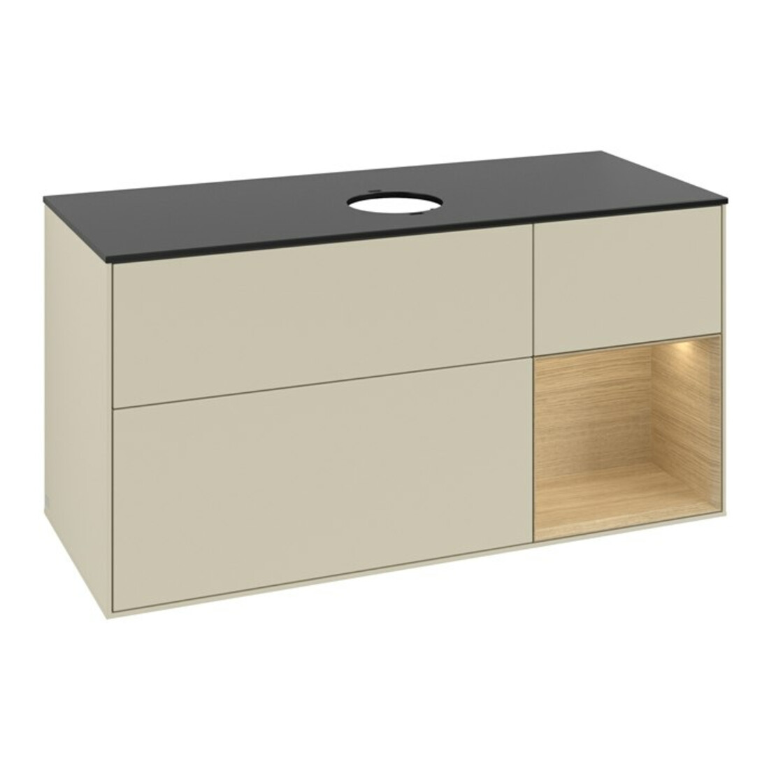 V&B Waschtischunterschrank Finion 120cm, Pl bla m, Reg Oa ven, si Gr m Lac