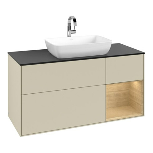 V&B Waschtischunterschrank Finion 120cm, Pl bla m, Reg Oa ven, si Gr m Lac