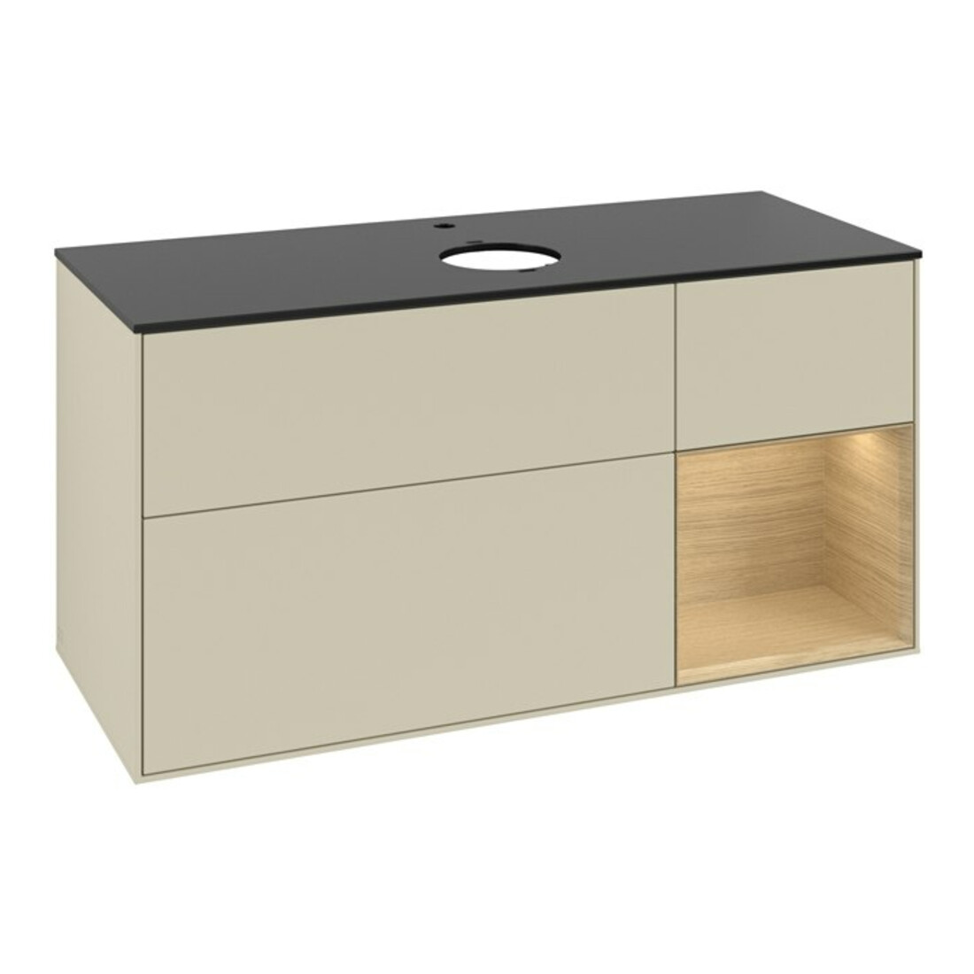 V&B Waschtischunterschrank Finion 120cm, Pl bla m, Reg Oa ven, si Gr m Lac