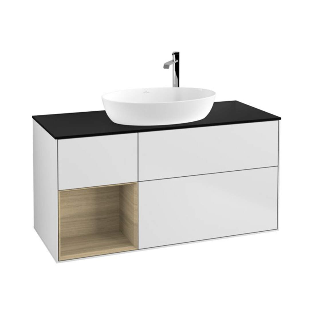 V&B Waschtischunterschrank Finion 120cm, Pl bla m, Reg Oa ven, wh. m Lac