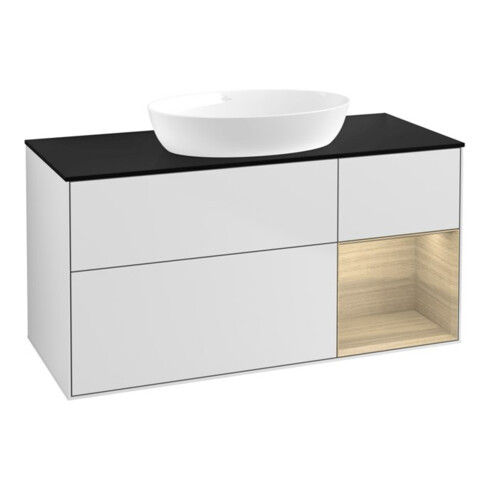 V&B Waschtischunterschrank Finion 120cm, Pl bla m, Reg Oa ven, wh. m Lac