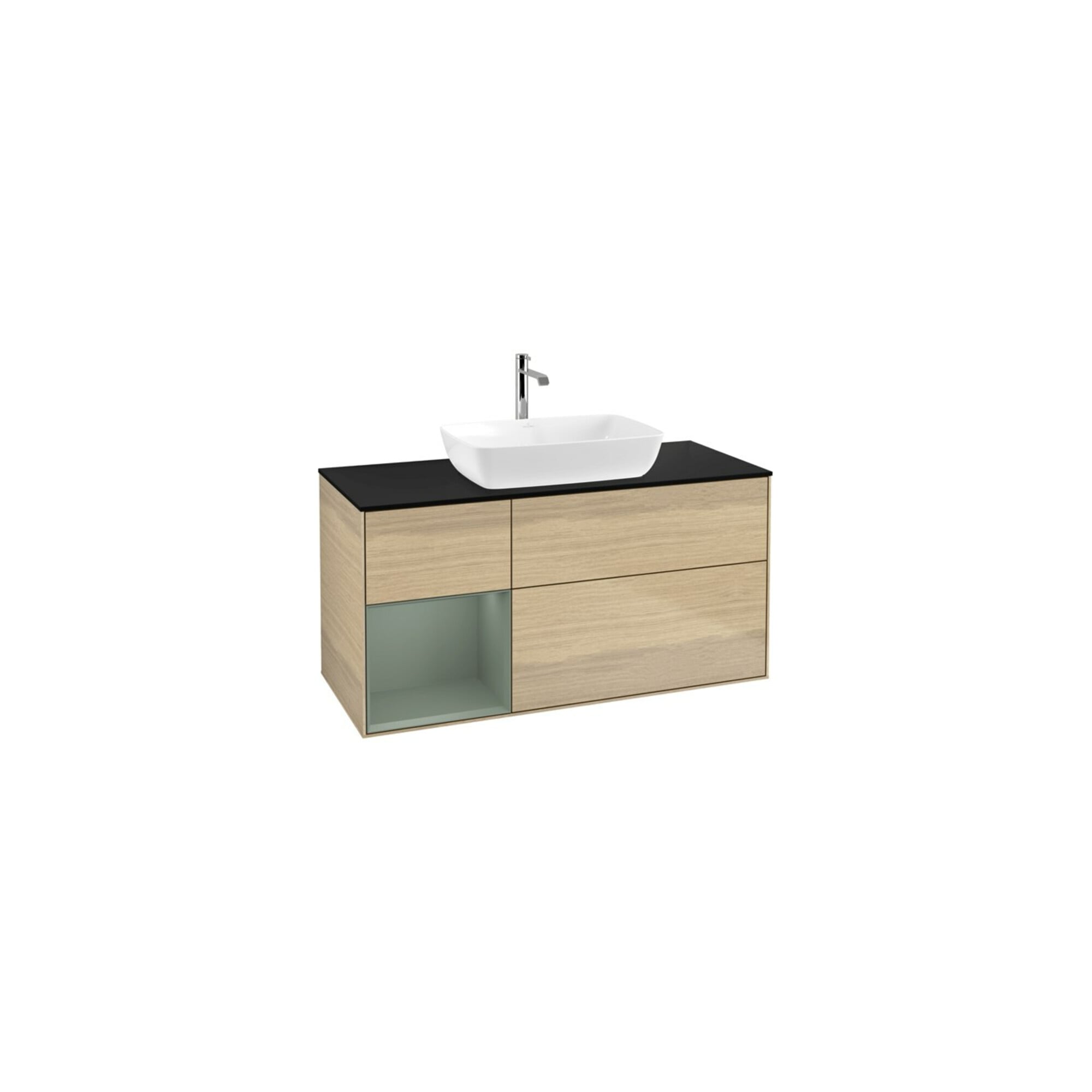 V&B Waschtischunterschrank Finion 120cm, Pl bla m, Reg Oli. m Lac, Oa ven ; Villeroy & Boch