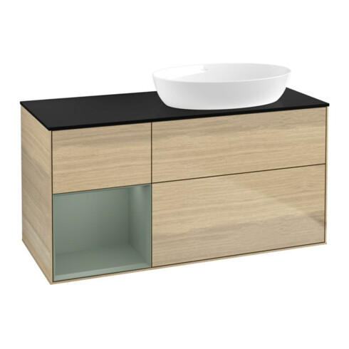 V&B Waschtischunterschrank Finion 120cm, Pl bla m, Reg Oli. m Lac, Oa ven