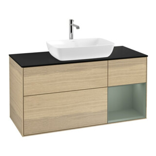 V&B Waschtischunterschrank Finion 120cm, Pl bla m, Reg Oli. m Lac, Oa ven