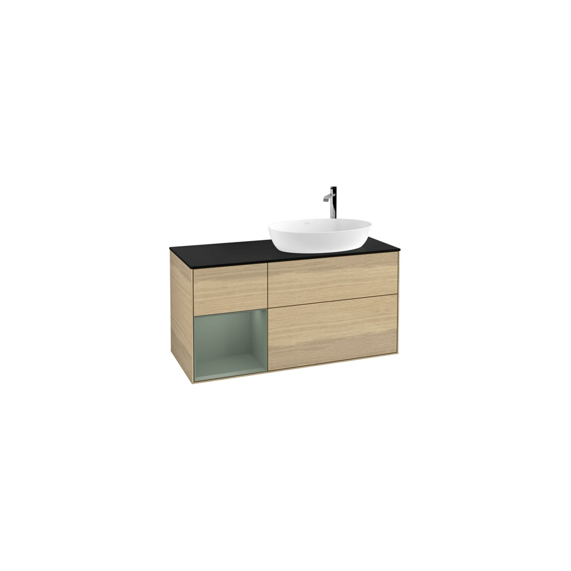 V&B Waschtischunterschrank Finion 120cm, Pl bla m, Reg Oli. m Lac, Oa ven ; Villeroy & Boch