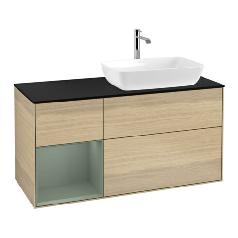 V&B Waschtischunterschrank Finion 120cm, Pl bla m, Reg Oli. m Lac, Oa ven