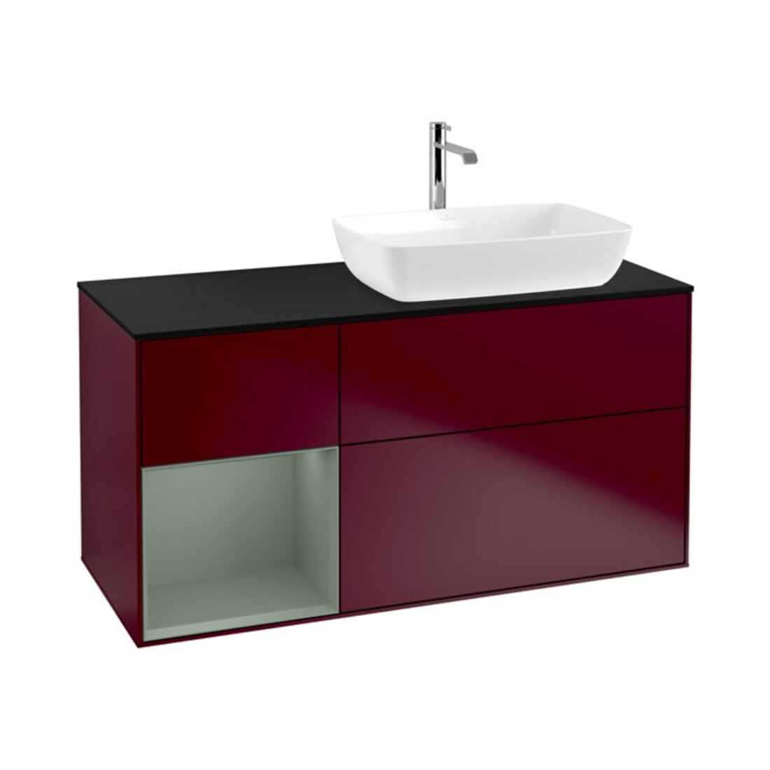 V&B Waschtischunterschrank Finion 120cm, Pl bla m, Reg Oli. m Lac, Peo m
