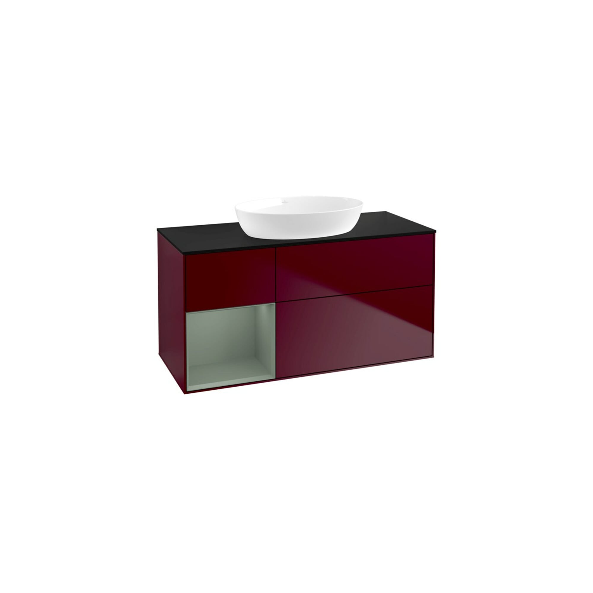 V&B Waschtischunterschrank Finion 120cm, Pl bla m, Reg Oli. m Lac, Peo m ; Villeroy & Boch