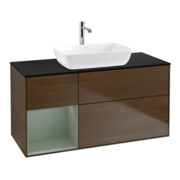 V&B Waschtischunterschrank Finion 120cm, Pl bla m, Reg Oli. m Lac, wal ven