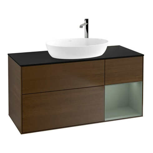 V&B Waschtischunterschrank Finion 120cm, Pl bla m, Reg Oli. m Lac, wal ven