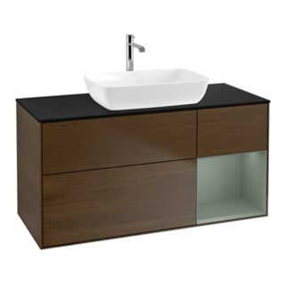 V&B Waschtischunterschrank Finion 120cm, Pl bla m, Reg Oli. m Lac, wal ven