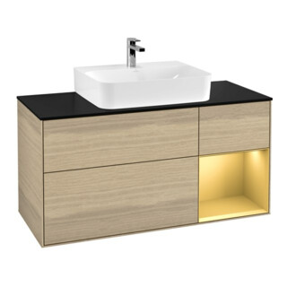 V&B Waschtischunterschrank Finion 120cm, Pl bla m, Reg re gol m, Oa ven