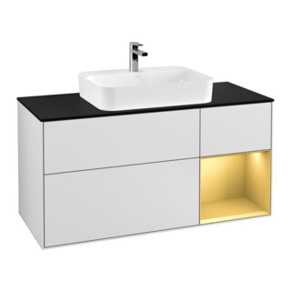 V&B Waschtischunterschrank Finion 120cm, Pl bla m, Reg re gol m, wh. m Lac