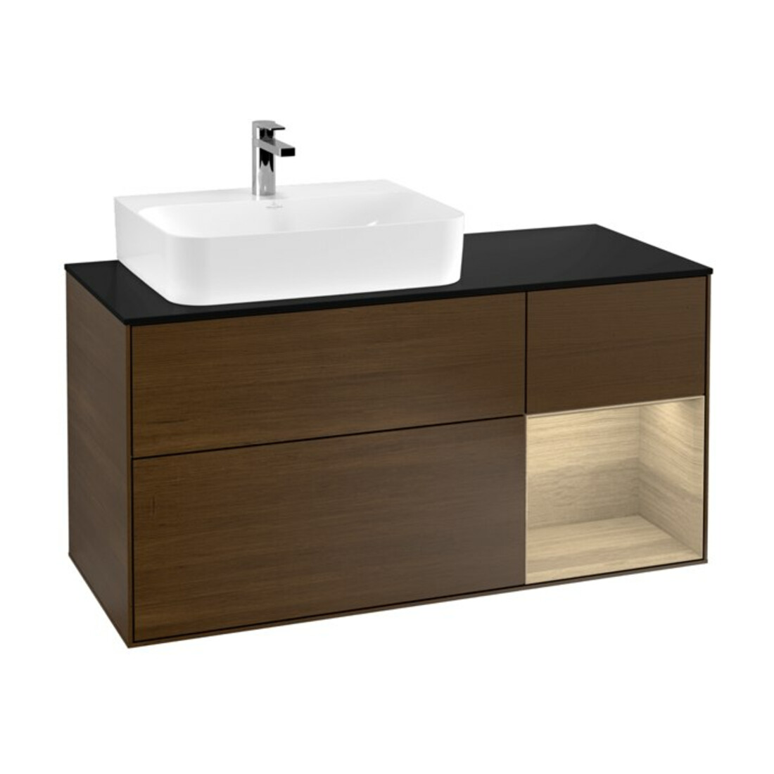 V&B Waschtischunterschrank Finion 120cm, Pl bla m, Reg re Oa ven, wal ven