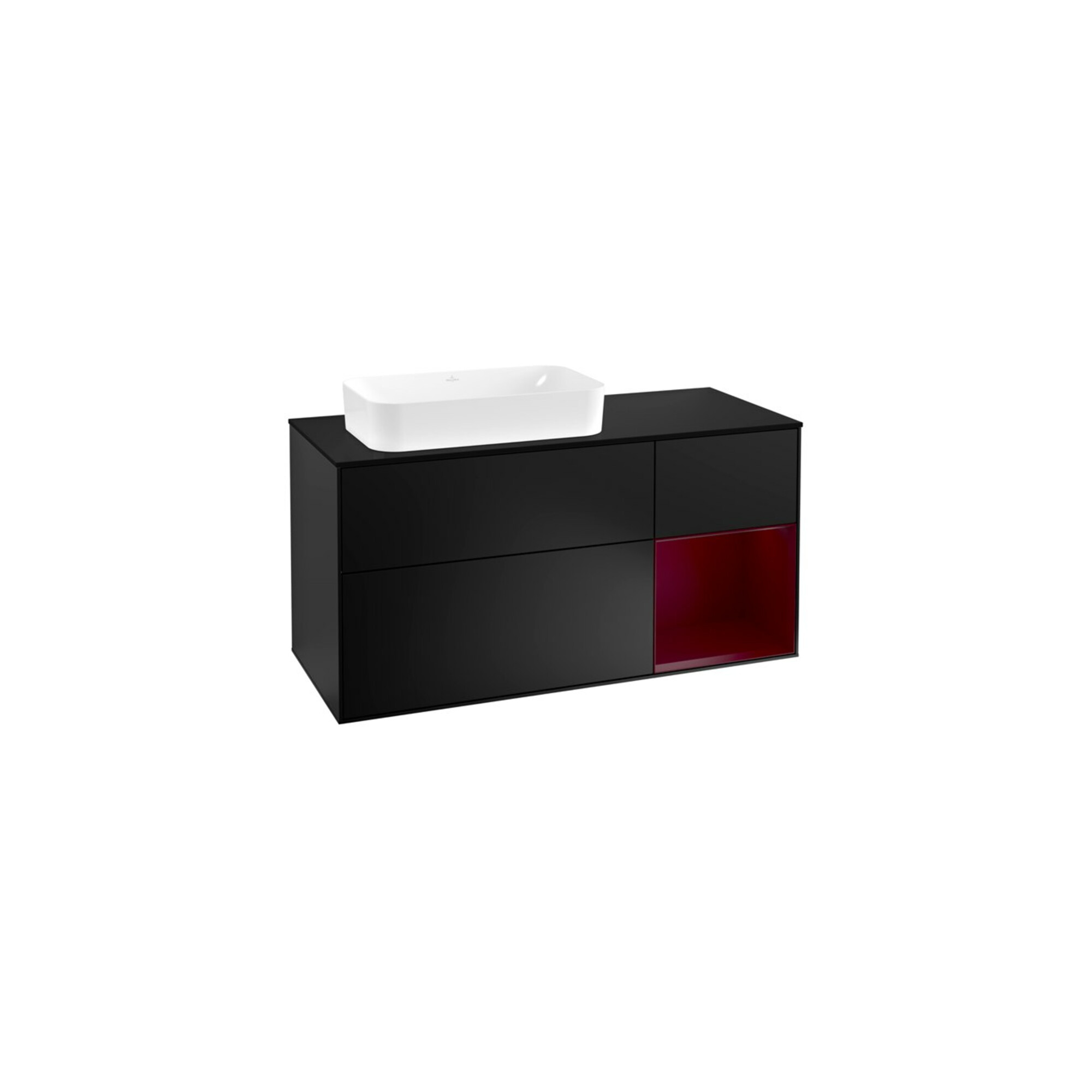 V&B Waschtischunterschrank Finion 120cm, Pl bla m, Reg re Peo, bla m Lac ; Villeroy & Boch