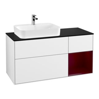 V&B Waschtischunterschrank Finion 120cm, Pl bla m, Reg re Peo, glo wh. Lac