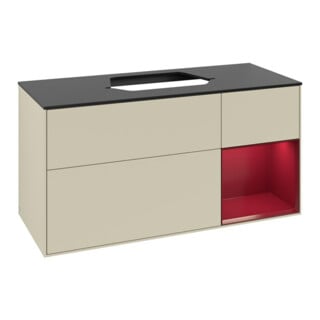 V&B Waschtischunterschrank Finion 120cm, Pl bla m, Reg re Peo, si Gr m Lac