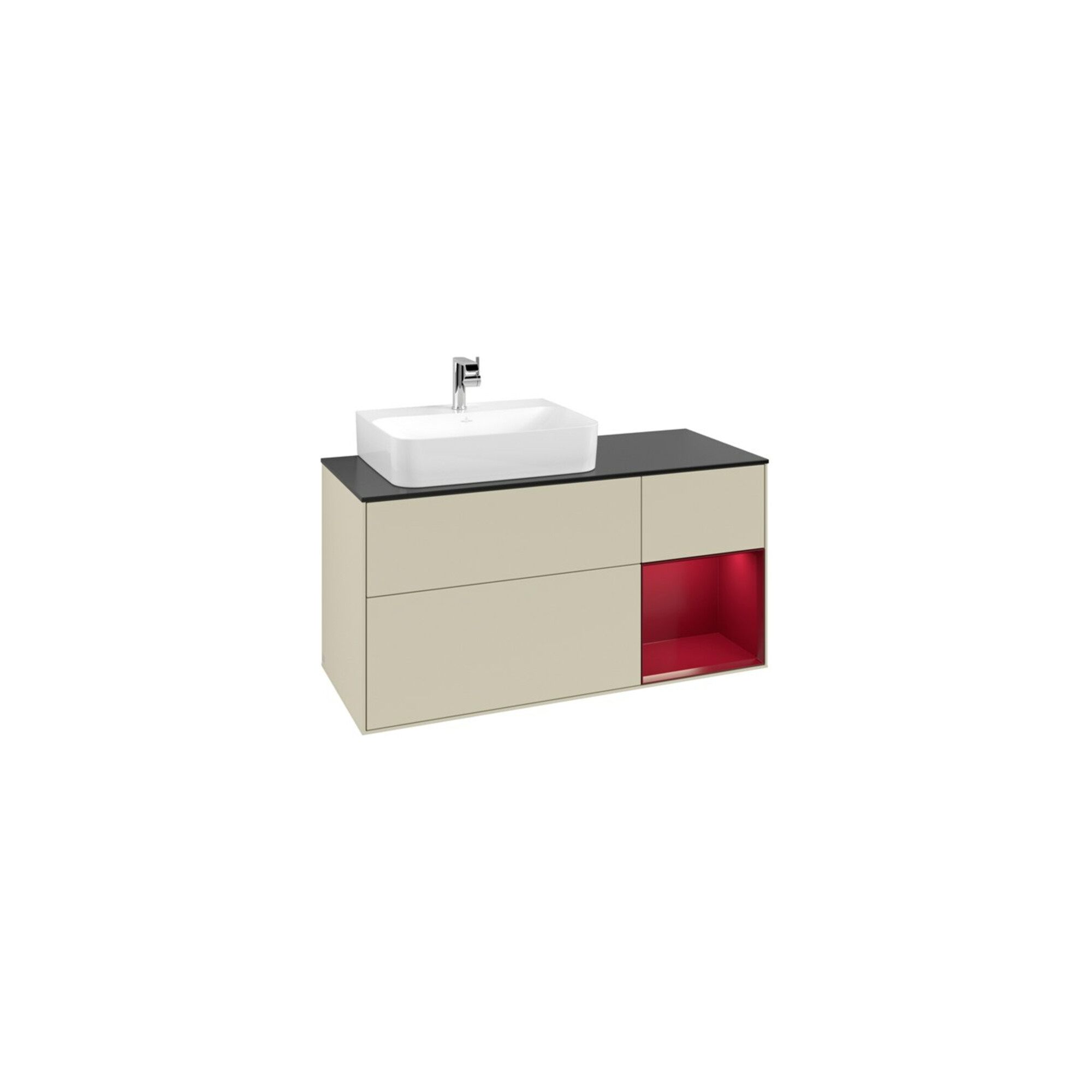 V&B Waschtischunterschrank Finion 120cm, Pl bla m, Reg re Peo, si Gr m Lac ; Villeroy & Boch