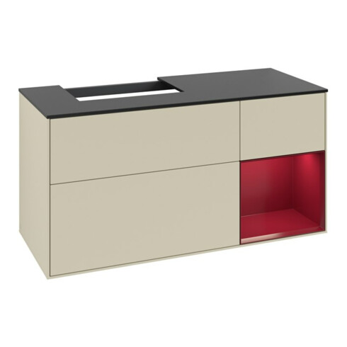 V&B Waschtischunterschrank Finion 120cm, Pl bla m, Reg re Peo, si Gr m Lac