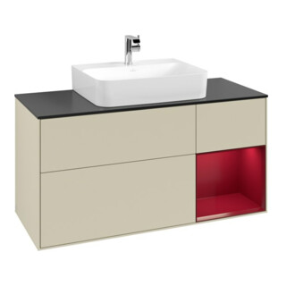 V&B Waschtischunterschrank Finion 120cm, Pl bla m, Reg re Peo, si Gr m Lac