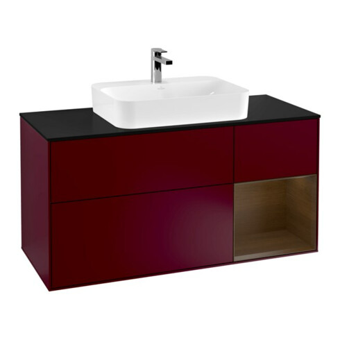 V&B Waschtischunterschrank Finion 120cm, Pl bla m, Reg re wal ven, Peo m