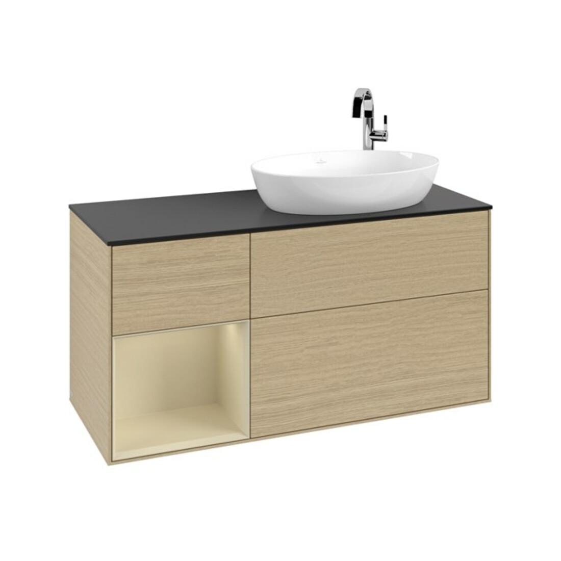 V&B Waschtischunterschrank Finion 120cm, Pl bla m, Reg si Gr m Lac, Oa ven