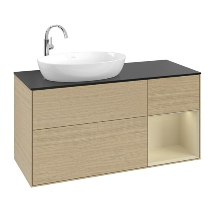 V&B Waschtischunterschrank Finion 120cm, Pl bla m, Reg si Gr m Lac, Oa ven