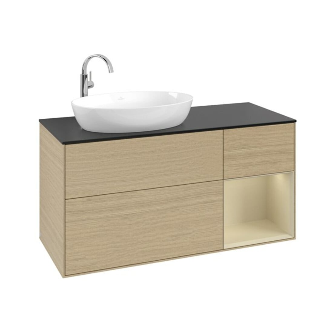 V&B Waschtischunterschrank Finion 120cm, Pl bla m, Reg si Gr m Lac, Oa ven