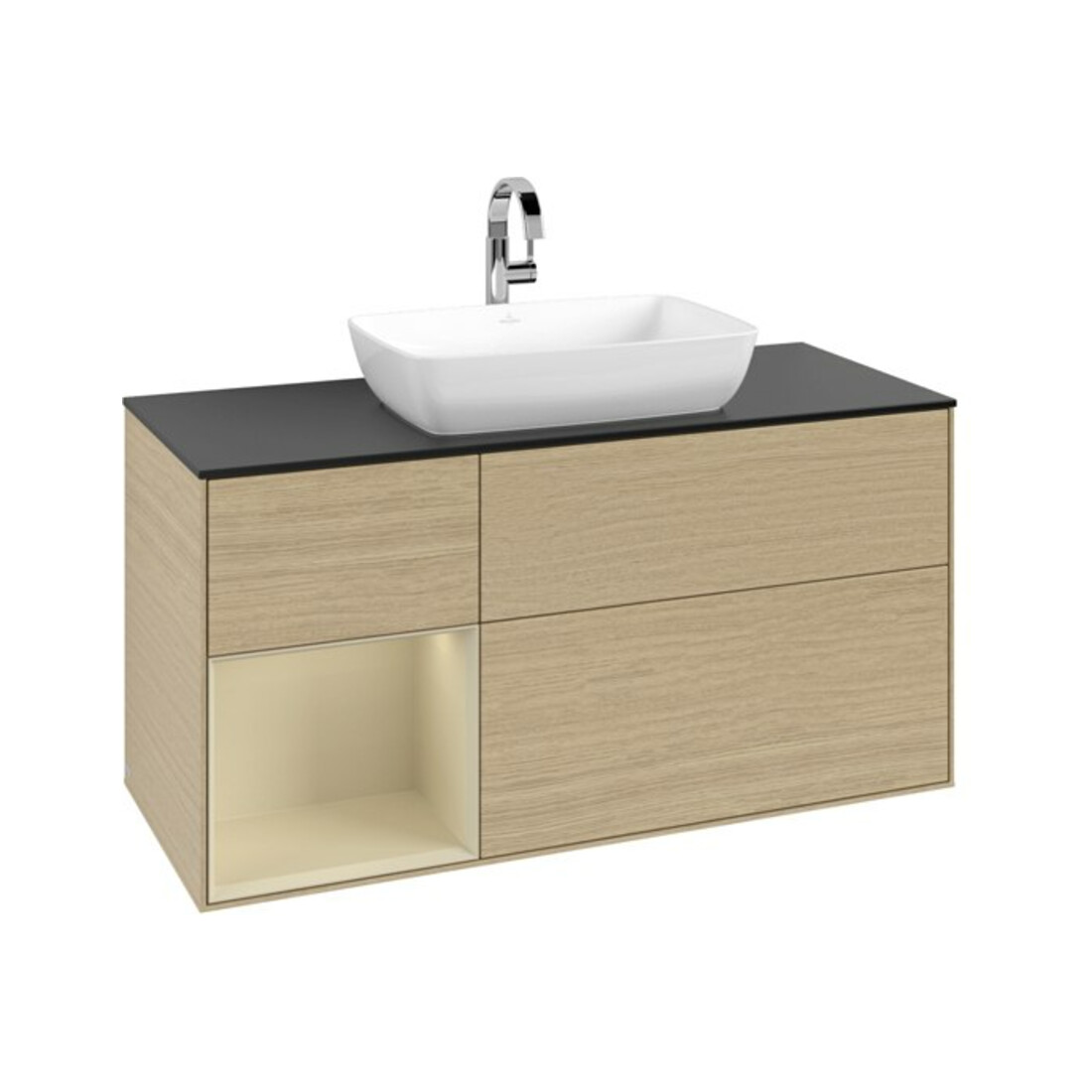 V&B Waschtischunterschrank Finion 120cm, Pl bla m, Reg si Gr m Lac, Oa ven