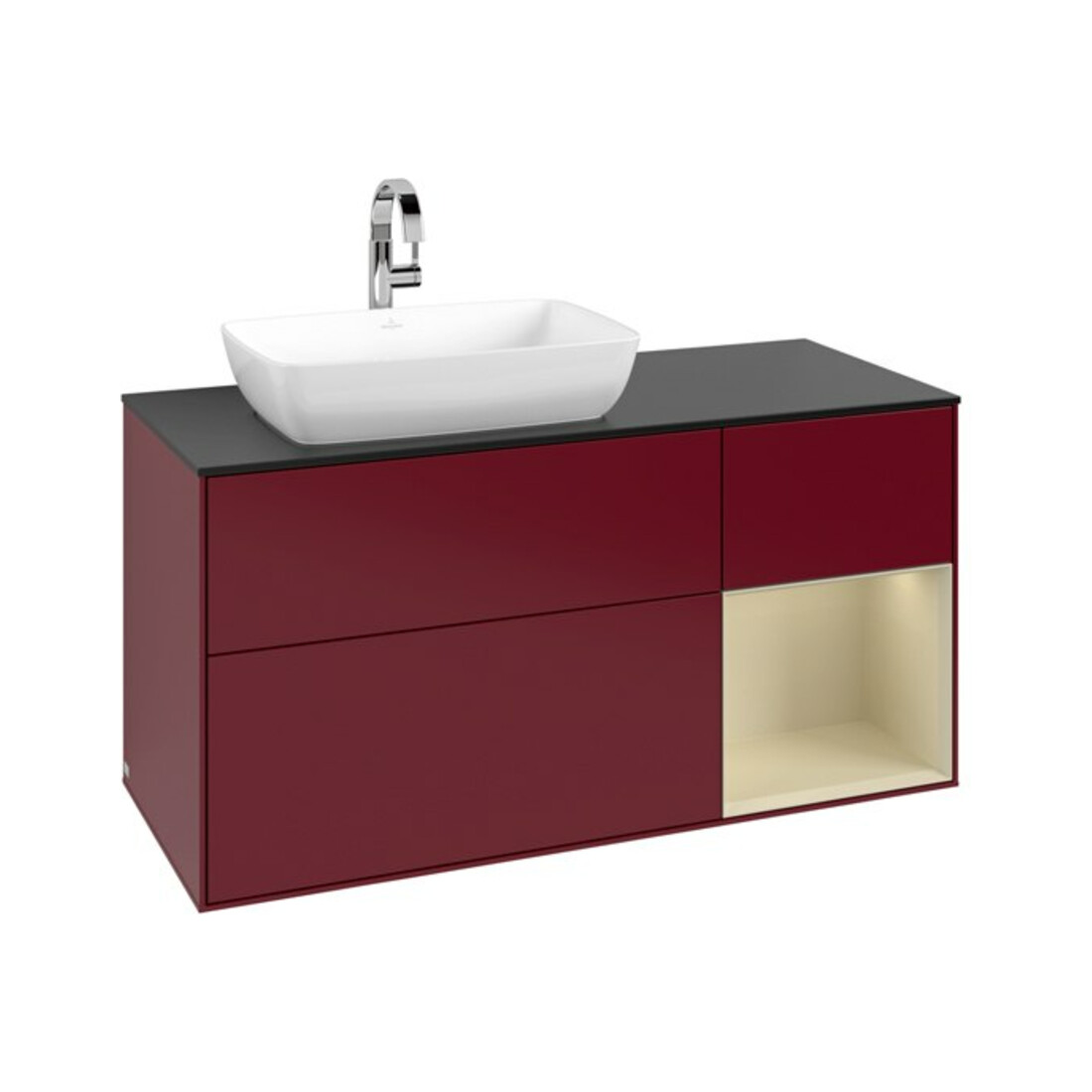 V&B Waschtischunterschrank Finion 120cm, Pl bla m, Reg si Gr m Lac, Peo m