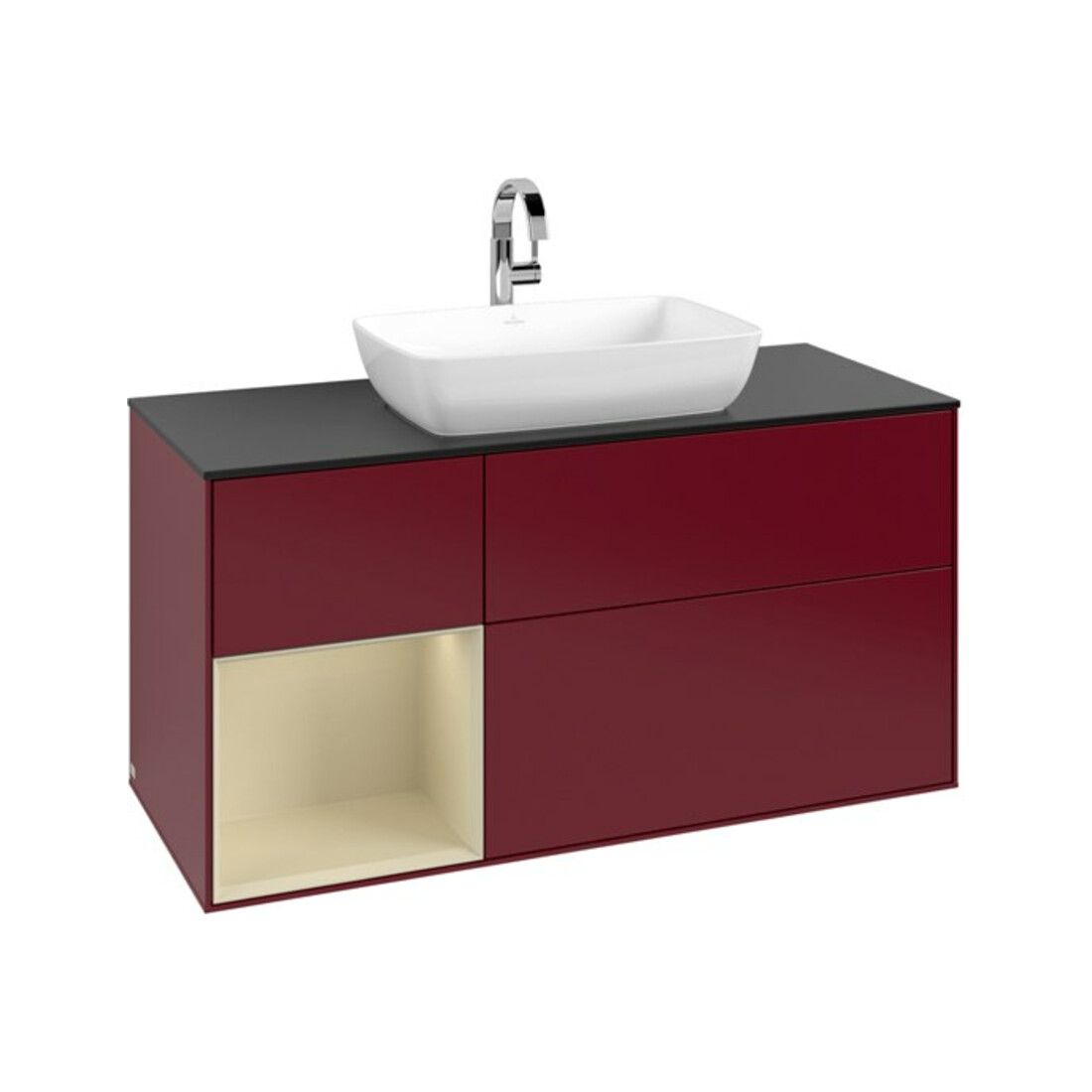 V&B Waschtischunterschrank Finion 120cm, Pl bla m, Reg si Gr m Lac, Peo m