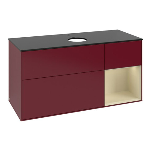 V&B Waschtischunterschrank Finion 120cm, Pl bla m, Reg si Gr m Lac, Peo m