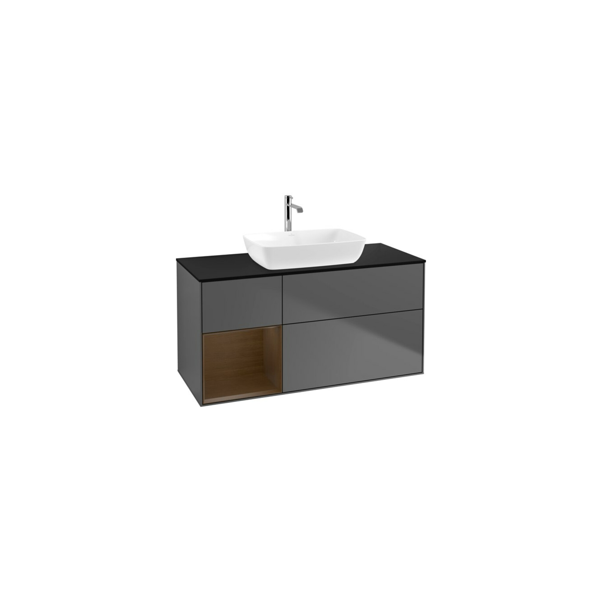V&B Waschtischunterschrank Finion 120cm, Pl bla m, Reg wal ven, Anthrac. m ; Villeroy & Boch