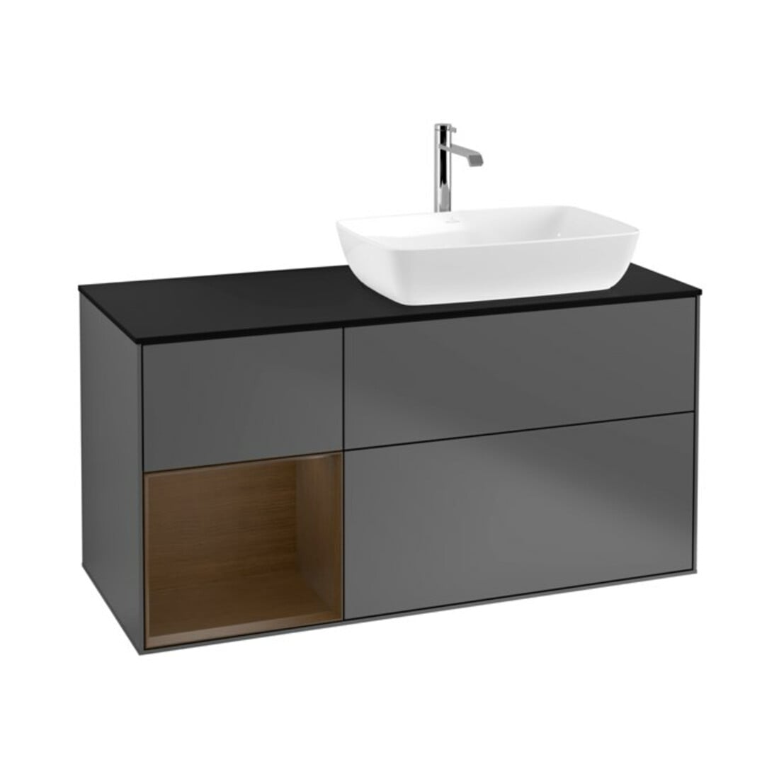 V&B Waschtischunterschrank Finion 120cm, Pl bla m, Reg wal ven, Anthrac. m