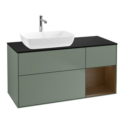 V&B Waschtischunterschrank Finion 120cm, Pl bla m, Reg wal ven, Oli. m Lac