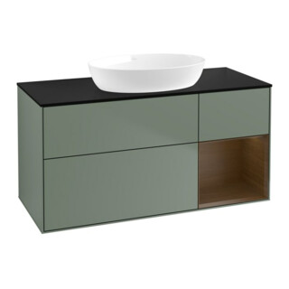 V&B Waschtischunterschrank Finion 120cm, Pl bla m, Reg wal ven, Oli. m Lac