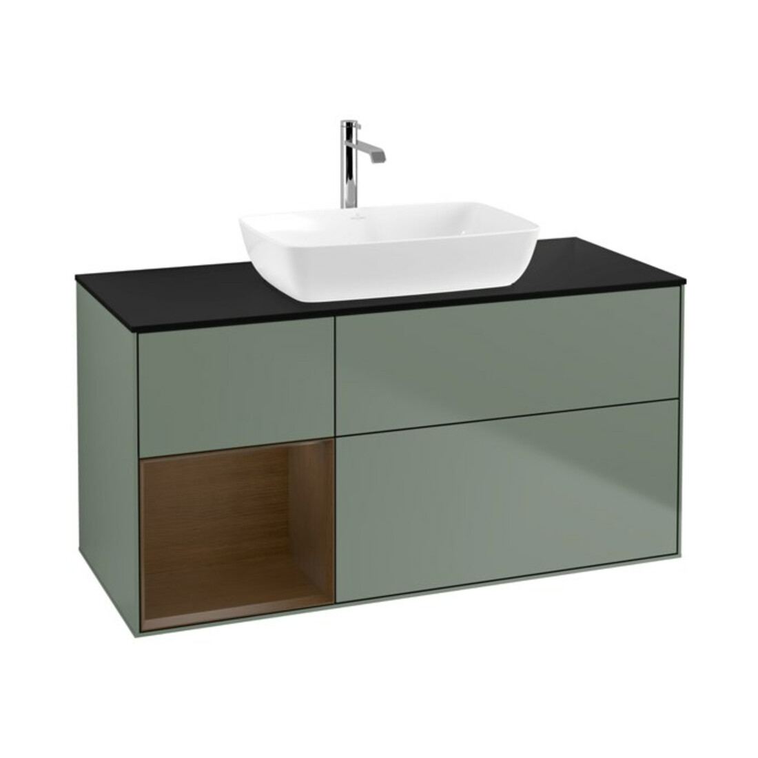 V&B Waschtischunterschrank Finion 120cm, Pl bla m, Reg wal ven, Oli. m Lac